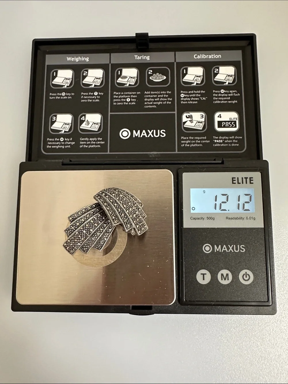 Elegant 925 Sterling silver Marcasite Stud Earrings